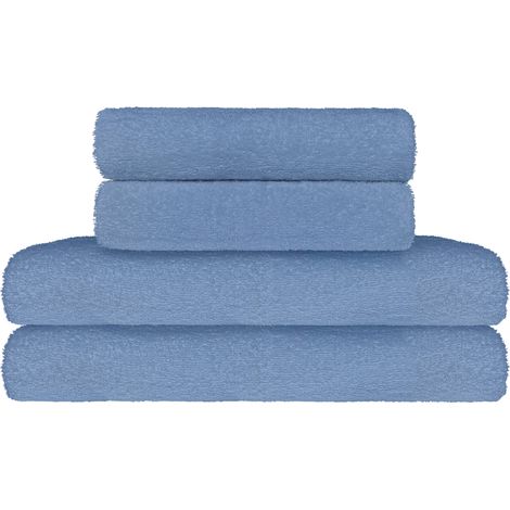 Set Asciugamani Bagno 100% Cotone Super Assorbenti Telo Doccia Spugna Professionali Salvietta Lavetta Viso Asciugamano Salviette Teli Asciugamano Ospite Qualità Hotel Lavette 2 teli doccia+2 asciugama