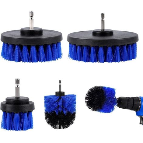 BEBUSINGOTO 4-teiliges Reinigungsbürsten-Set, rotierende Reinigungsbürste, 2 Zoll/3,5 Zoll/4 Zoll/5 Zoll Badewannenbürste, Badezimmerspüle, Küchenspüle (blau)