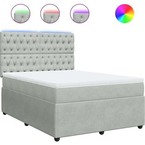 Maison Exclusive - Cama box spring con colchón terciopelo gris cl (1/5)