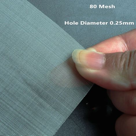 (80 Mesh 250Micron-30cmx90cm 2pics)All Size 304 Stainless Steel Filter Wire Mesh Woven Wire Sieve Plate Screen Mesh (1/4)