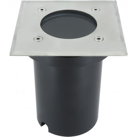 FABRILAMPE 17109CU11 Outdoor-Einbauleuchte Cuad.1xgu10 Nickel 13x11x11Cm IP65 Schnitt 10,5 cm