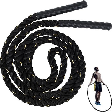 Corde a Sauter Sport, 3 Mètres Corde à Sauter Adulte de Boxe Lestée pour Exercices Intenses, Fitness, Boxe, Équipement D'entraînement, Renforcement Musculaire (1/5)