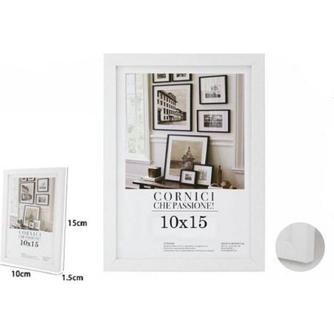 TrAdE Shop Traesio - Cornice Per Foto Fotografie Quadri Tele Poster Portafoto 10 X 15 Cm Bianca 63145 -