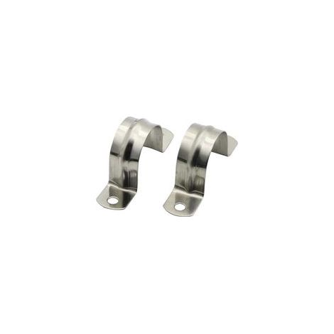 32mm/1.26" 2pcs Collier de Serrage de Tuyau 304 Clips de Tuyau en Acier Inoxydable Sangles de Tuyau en Forme de U Clip de SelleClips de Tension de Sangle de Tube à Deux Trous Collier de Serrage (1/5)