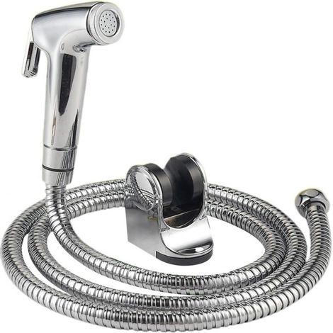 Douche Bidet Portative - Tuyau En Acier Inoxydable 150 Cm - Pour Toilettes Et Salle De Bains - 1 Pièce (1/5)