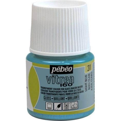 Peinture sur verre - PEBEO - V160 - 45 ml - Bleu Clair - Effet Brillant (1/3)