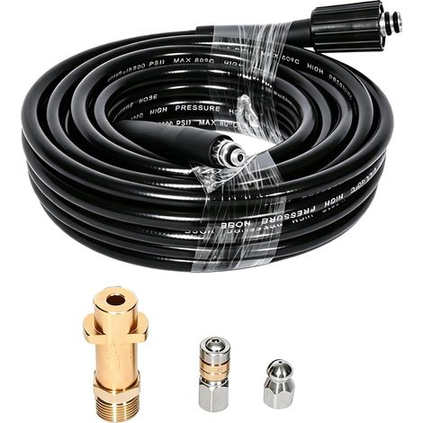 Déboucheur Canalisation Haute Pression: 10m Tuyau Deboucheur Canalisation, Tuyau Nettoyeur Haute Pression Avec Buse Nettoyeur Hautes Pressions à Jet, Rotative Et Adaptateurs (1/5)