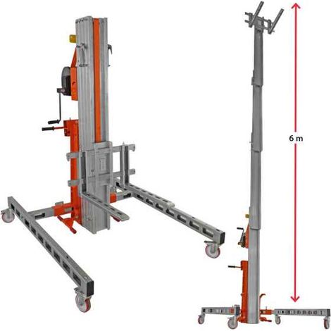Nuevo Elevador de materiales en aluminio, manual, máximo 200 kg. Peso 144 kg. Altura máxima elevación 450 cm HWBIG3 FARAONE (1/5)