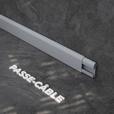 Plinthe Passe-Câble PVC 50 mm - Gris - 1 m