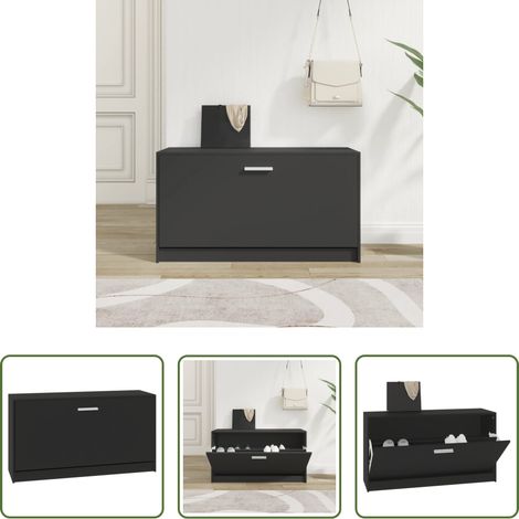 Schuhregal - Schuhbank Schwarz 80 x 24 x 45 cm Holzwerkstoff (1/5)