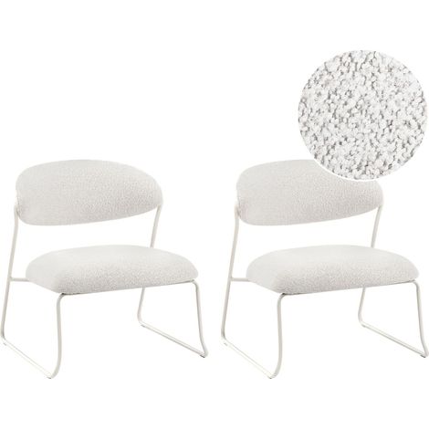 Sessel 2er Set KOLSVA Stoff Cremeweiß