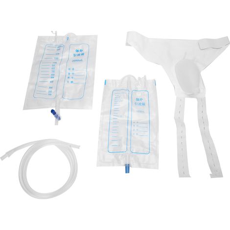 Pochette de collecte d'urine en silicone, urinal réutilisable anti-fuites pour hommes, femmes et personnes âgées (1/5)