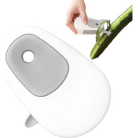 Pelador de verduras 3 en 1 para cocina, Diseño plegable, Cortador de alimentos de acero inoxidable, Herramienta multifuncional conservas, Gris (1/5)