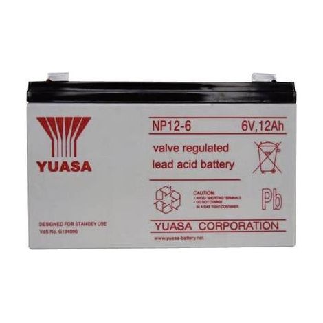 Batteria Yuasa NP12-6 6V 12000mAh nera durevole (1/3)