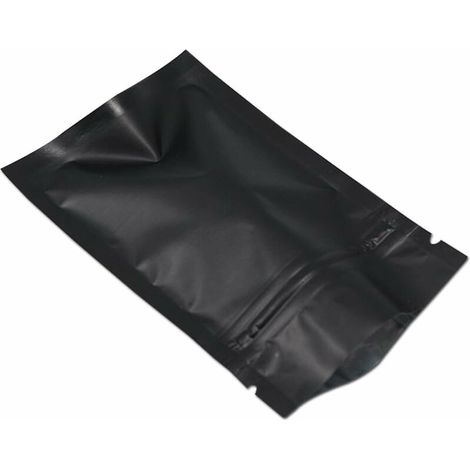 100 Pieces Aluminum Foil Package Bag Zipper Flat Top Mylar Pouches Coffee Storage (7x10cm (2.7x3.9 inch), Black)
