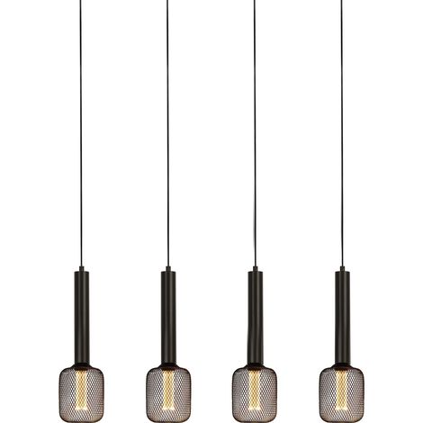 Suspension DULWICH 4L barre métal noir E27 max 4x60w (1/5)