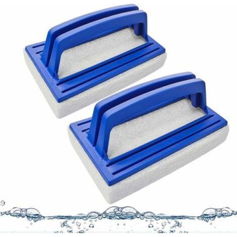 (Blau) 2-teiliges Pool-Schwammbürsten-Set, Kunststoff-Poolbürste, Wasserlinien-Schwamm, Poolreinigungsbürste, Wasserlinien-Schwammbürste für Badezimmer, Schwimmbad, Küche