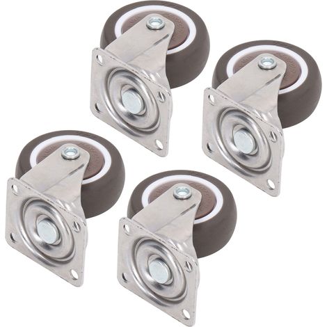 Set mit 4 robusten, verchromten, stoßfesten Rollen aus weichem Gummi mit Unterlegscheiben, 5 cm Durchmesser, für Möbel (1/5)
