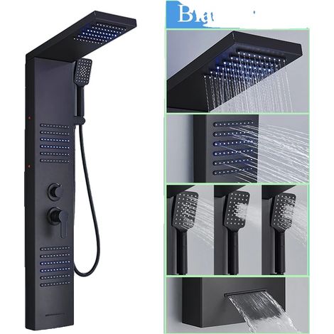 Panneau de Douche LED, Fonction de Douche 4/5 Étapes, Design Monté au Mur (1/2)