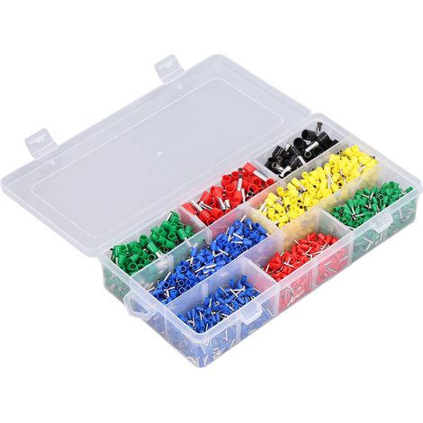 Lot de 2000 embouts de câble en cuivre, manchons isolés PVC, connecteurs à sertir pour fils électriques (1/5)