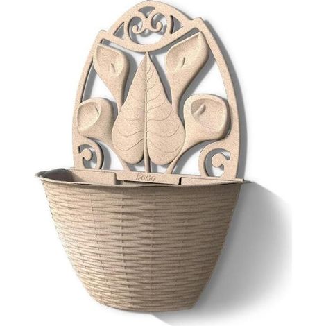 Pot de fleurs mural - GERLA PAGLIA - Beige - L 32 x P 16 x H 42,5 cm - Livraison gratuite (1/2)