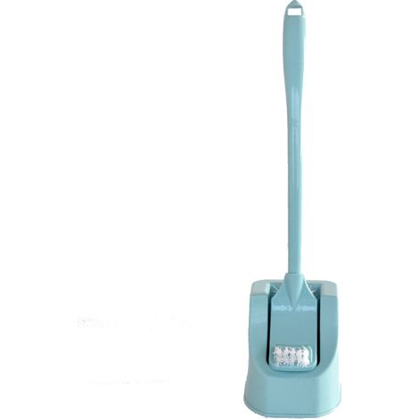 Brosse WC, balai WC, poubelle, brosse WC, porte-brosse WC, brosse WC économique à long manche avec support sanitaire.（bleu） (1/5)