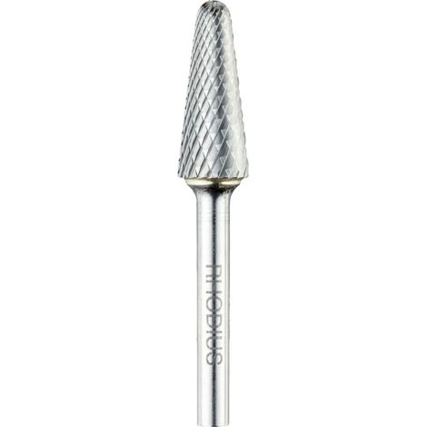 Fraise carbure Rhodius L PRO, norme de fraise carbure L (KEL), cône rond, 12,7 x 32,0 x 6,0 x 77 mm (1/2)