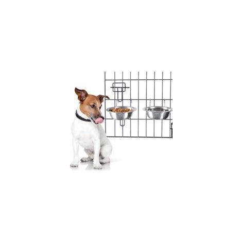 Lot de 2 gamelles en Acier Inoxydable pour Chien à Suspendre à la Cage, Niche et Grillage, pour Nourriture et Eau, 590 ML chacune, passent au Lave-Vaisselle (1/5)