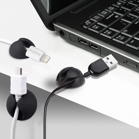 Set di 9 clip per cavi resistenti per fissare e nascondere i cavi dell'ufficio, oppure - AquaForge (1/5)
