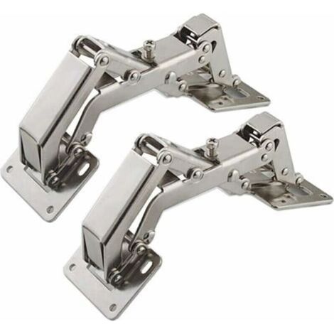 Charnière pour meuble,Lot de 2 Charnières de porte pour armoires de cuisine de 170 degrés + 16 vis - Charnières de porte grand angle - Pas de fente requise (1/5)
