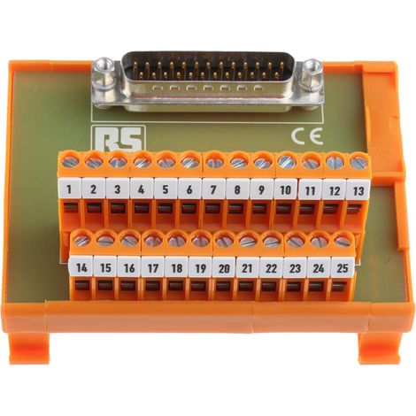 Module d'interface Sub-D 25 Contacts, Mâle, Montage sur Rail DIN ( Prix pour 1 )