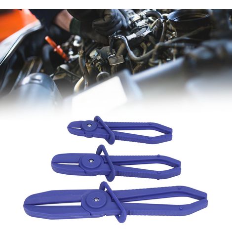 Jeu de 3 pinces souples pour tuyaux isolées en nylon, tailles multiples pour durites de frein et carburant, bleu