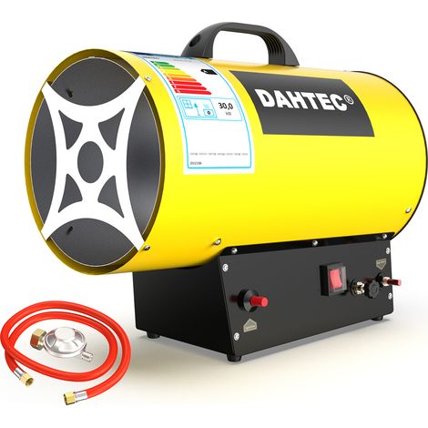 Portable Gas Heater Industrial Space Fan Heaters Workshops Hot Air Blower Mechanical Switch Piezo Ignition, Yellow, 18-30KW [Energy Class A]