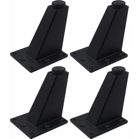 Set mit 4 Möbelbeinen, verstellbare dreieckige Möbelbeine aus Aluminiumlegierung, Küchenmöbelbeine, einfach zu installieren, schöne Mode, Schwarz-Weiß-Farben optional (schwarz, 8 cm)