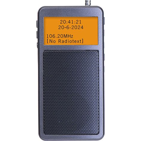 Radio FM portátil，mini radio de bolsillo con conexión Bluetooth 5.3，reproductor de música MP3，carga USB tipo C，color gris