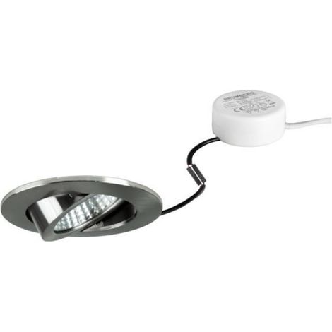 Brumberg LED Einbaustrahler, 230V, 6W, 3000K, 640 lm rund, nickel, dimmbar, Rundkonverter - mit Netzteil - 82 x 4 mm (1/5)