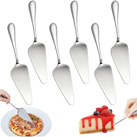 6 Pièces Pelle à Tarte en Acier Inoxydable, Pelle à Gâteau Dentelée, Couteau à Gâteau, avec Bords Dentelés, Lavable au Lave-Vaisselle, pour La Découpe Gâteaux, Desserts, Pizzas, Fromages, Tartes (1/5)
