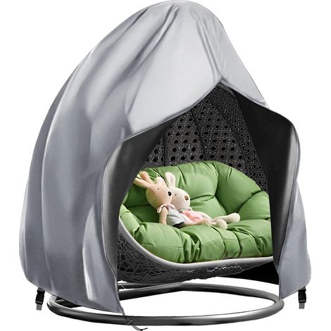 Housse de chaise œuf double suspendue pour patio 210D Oxford d'extérieur imperméable 91 x 80 pouces 80 pouces 91 x (1/4)