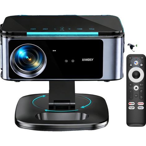 Proyector de vídeo, 46000 lúmenes de brillo, funcionalidad inteligente Android 11.0, T07 Plus-TVStick, enchufe europeo. (1/5)