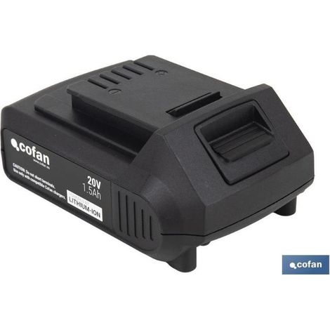 COFAN batería recargable li-ion 20 v 1.5ah , Batería recargable Li-ion de 20 V y 1.5 Ah diseñada exclusivamente para el sistema 1 For-All de herramientas Cofan. Esta batería está p (1/4)