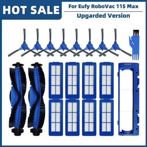 (Ensemble A) Convient aux aspirateurs robots Eufy RoboVac 11S Max, 15C Max, 25C Max, 30C Max, G10, G20, G30 Edge Hybrid et G32 Pro. Filtre de la brosse latérale principale. (1/4)