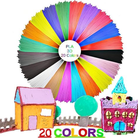 3D Stylo Filament Pla 1,75 Mm,20 Couleurs Filament 3Dpour Basse Température (1/5)
