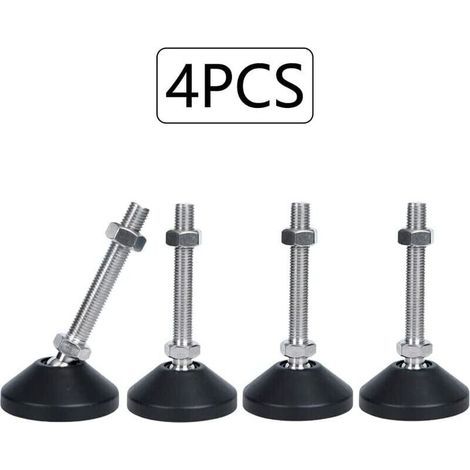 Pieds de meuble réglables en hauteur, vis de réglage antidérapantes M8 × 50 mm, inclinaison maximale de 20°, nivellement pour machine à meubles, 4 pièces (1/5)