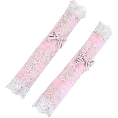 Deux gants décoratifs pour poignées de réfrigérateur, gants en tissu rose (1/5)