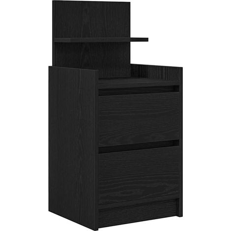 Maison Exclusive - Comodino con 2 Cassetti Nero 38x34x80 cm
