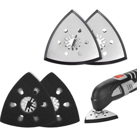 4-teiliges dreieckiges Schleifpad-Set, Parkside Schleifpad, dreieckiges Schleifpad, Parkside Multifunktionswerkzeug-Zubehör, dreieckiges Schleifpad (93 mm) (1/4)