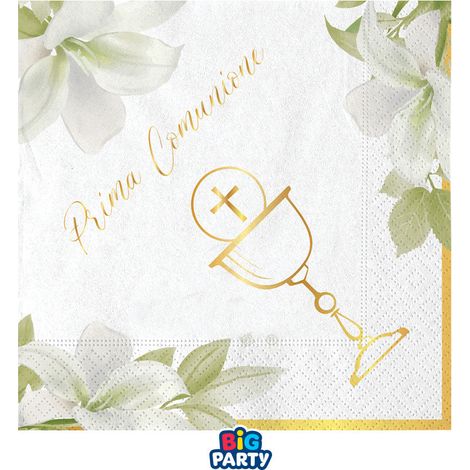 Big Party Tovaglioli Carta Comunione Geometric 25 x 25 Cm Cf 16 Pz