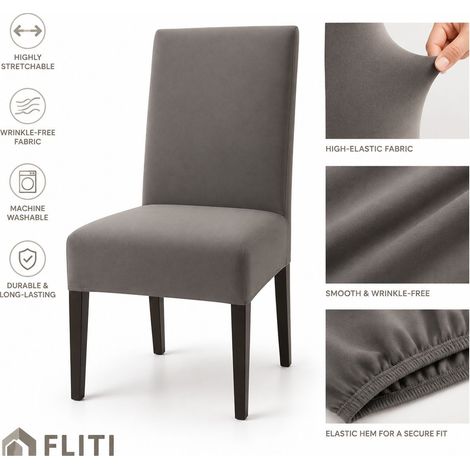 Lot de 6 Housses de Chaise Extensibles – Protection Élastique Infroissable – Lavable en Machine (1/5)