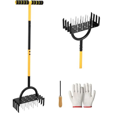 Aérateur de pelouse manuel 2 en 1, idéal pour le jardin, l'aération de la pelouse et le jardinage, pour une pelouse saine et vigoureuse (1/5)