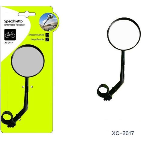 TRADE SHOP - Specchietto Retrovisore Corpo Flessibile Attacco Universale Bicicletta Xc-2617 -